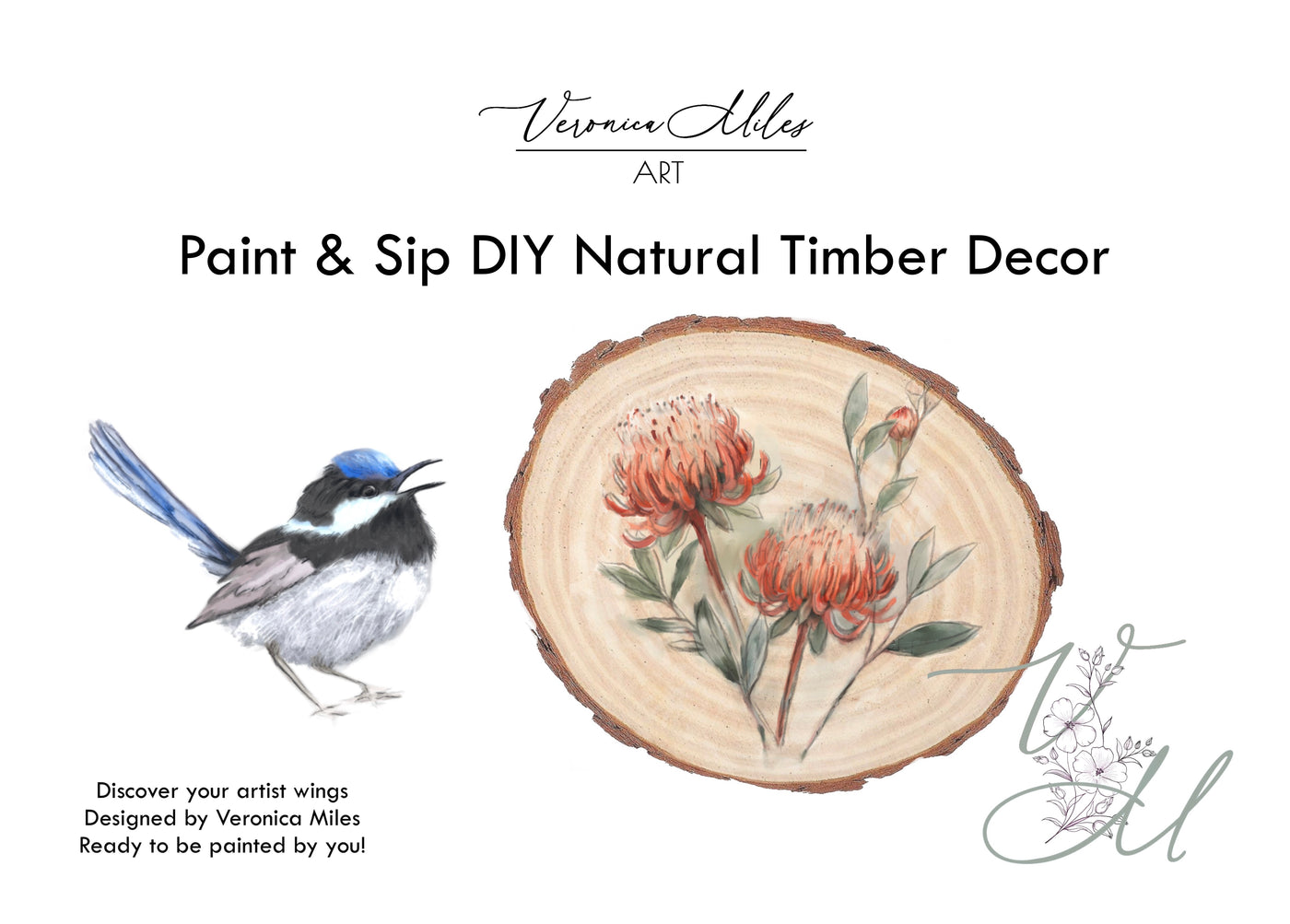 Paint & Sip DIY Kit Timber Decor